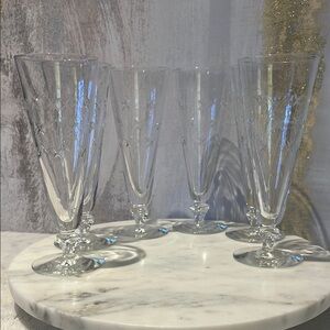 Elegant Vintage Crystal Champagne Flutes glasses Set 6 🥂🎁😍